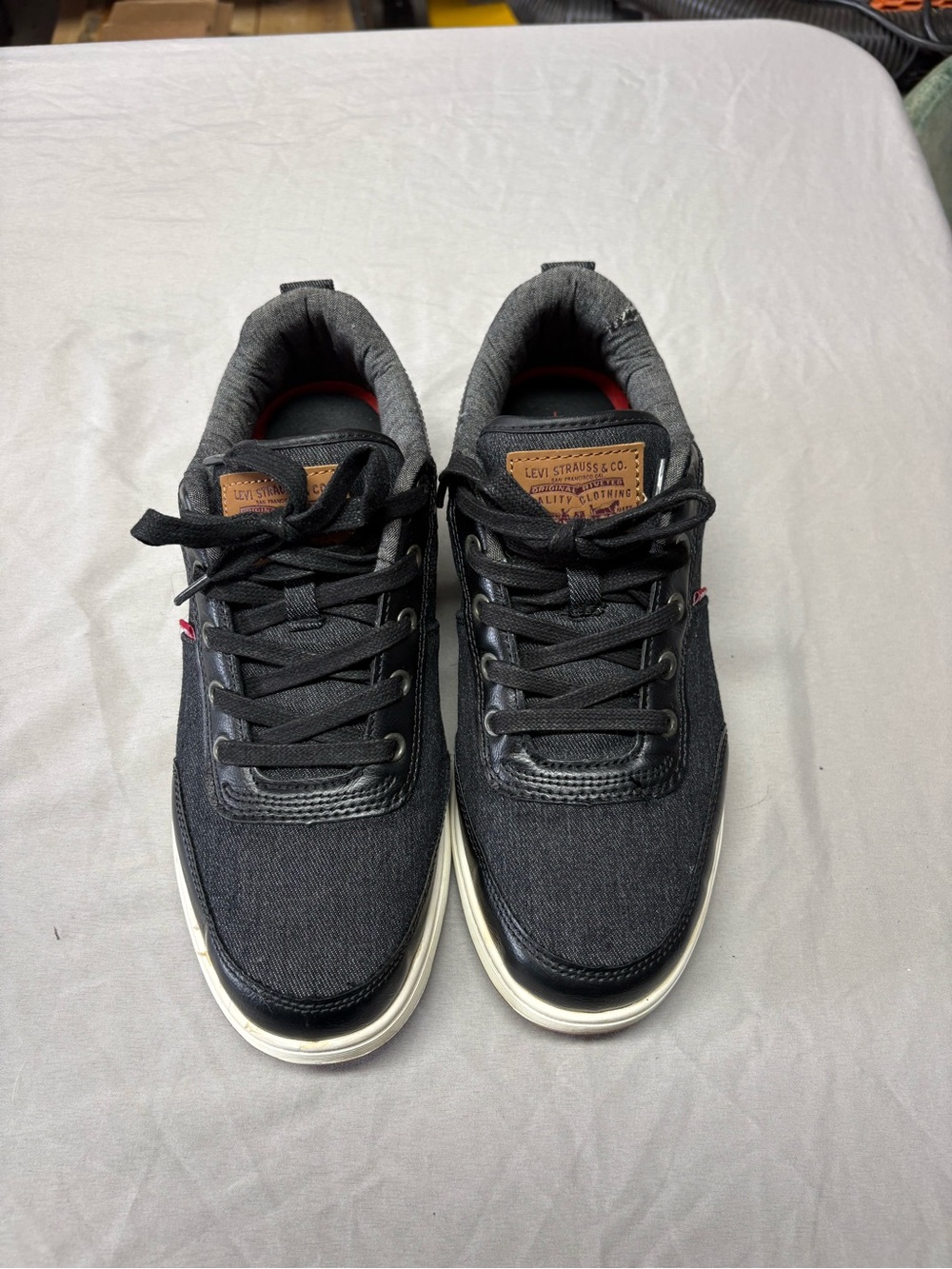 Levi's Men's Black Canvas Low-Top Sneaker with White Sole